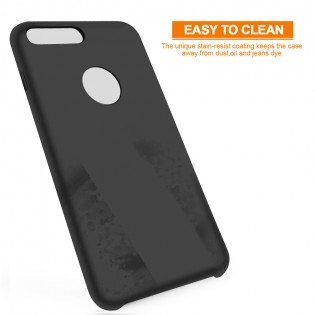 Чохол накладка Liquid Silicone Magnetic Plug iPhone 7 Black